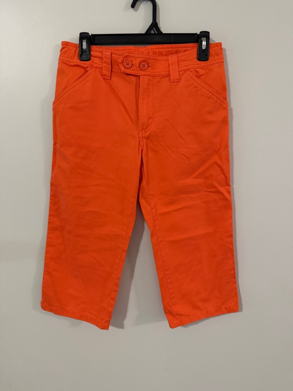 Lands' End Bright Orange women’s button/Zip crop pants